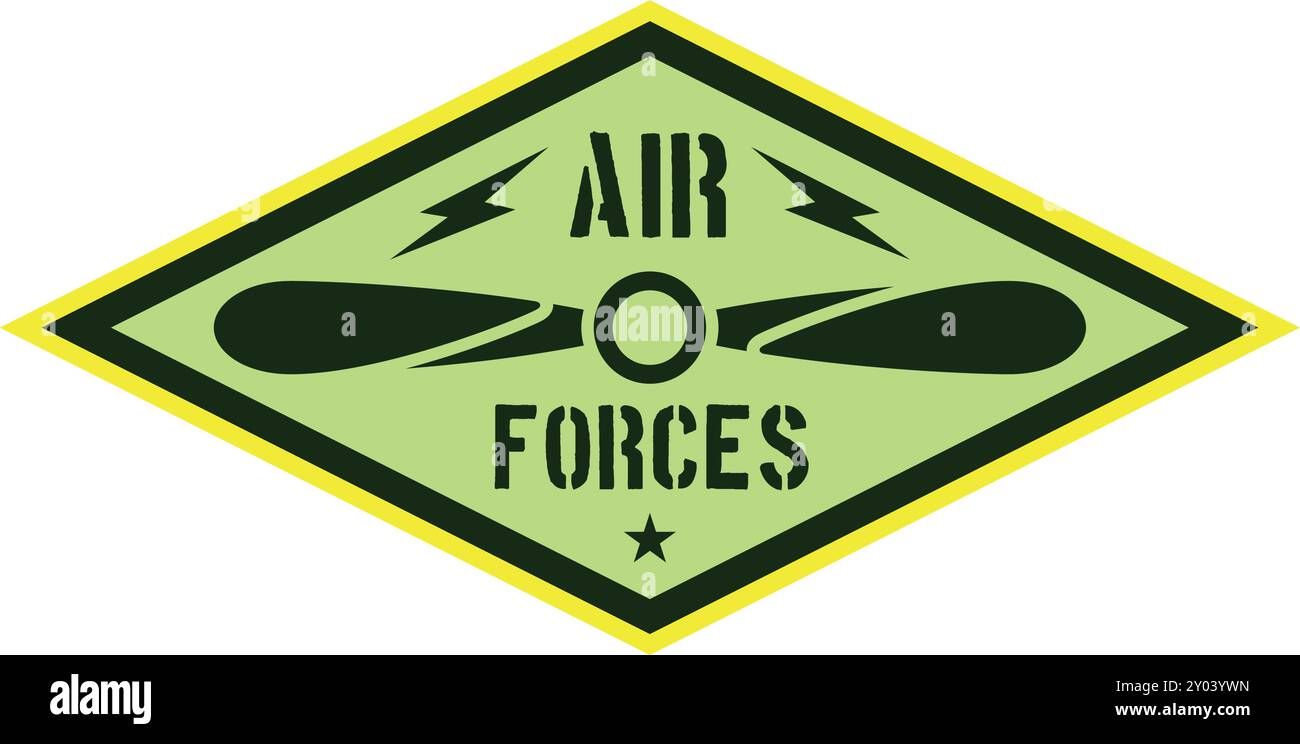 Air Forms-Etikett. Militärischer Retro-Patch. Rautenabzeichen Stock Vektor