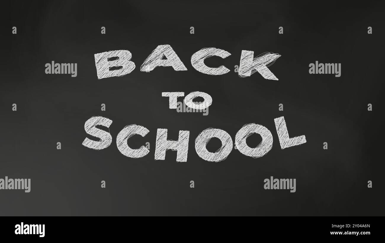 Leerer Breitbild-echter Kreidetafel-Hintergrund im College-Konzept für Back-to-School-Panoramatapete weiße Kreidetext-Zeichentrick-Grafik. Leeres su Stock Vektor