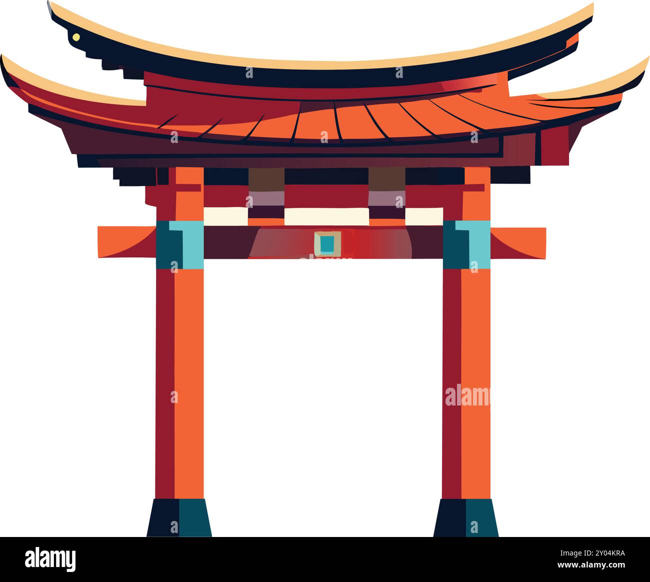 Japanischer Kulturschrein Schönes Tor Für Architekturdesign Stock Vektor