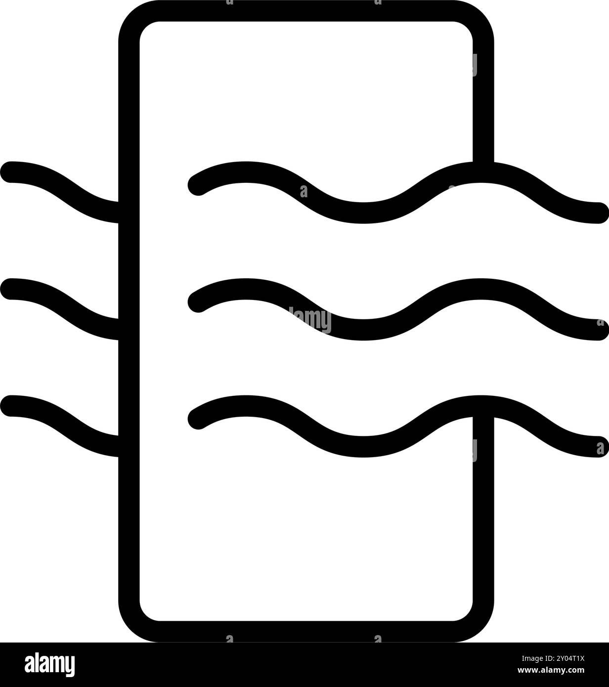 Wasserlogo. Flüssigkeit, Regen einfaches Zeichen, Vektorillustration. Umrissschild Luftbefeuchter. Wasserwellen-Symbol für das Design Ihrer Website. Stock Vektor
