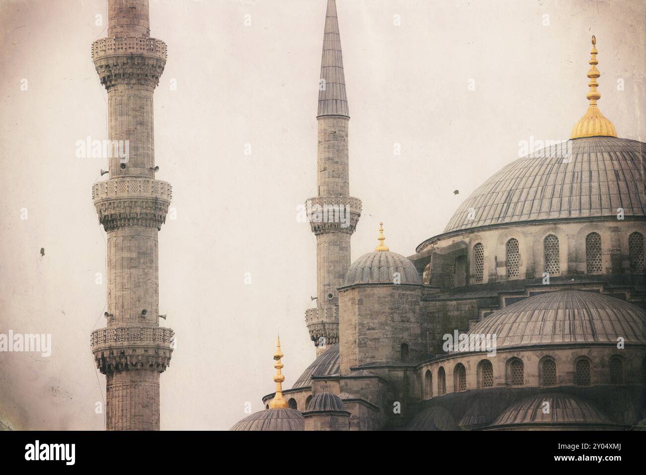 Vintage-Foto der Architektur der Sultanahmet Blauen Moschee, Istanbul, Türkei, Asien Stockfoto