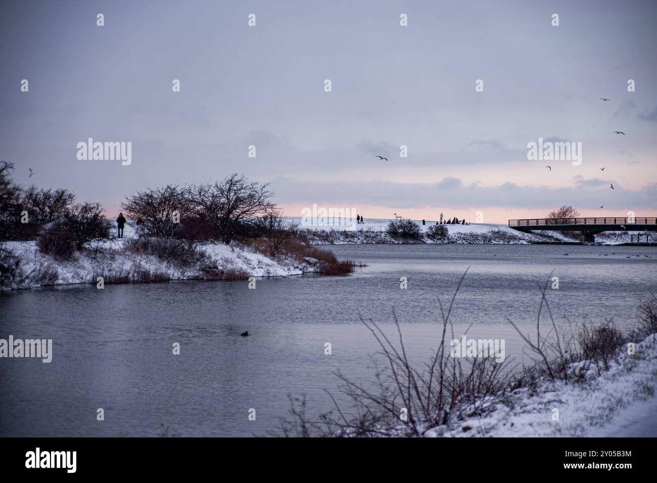 Winter auf dem Malmö-Kanal, Schweden Stockfoto