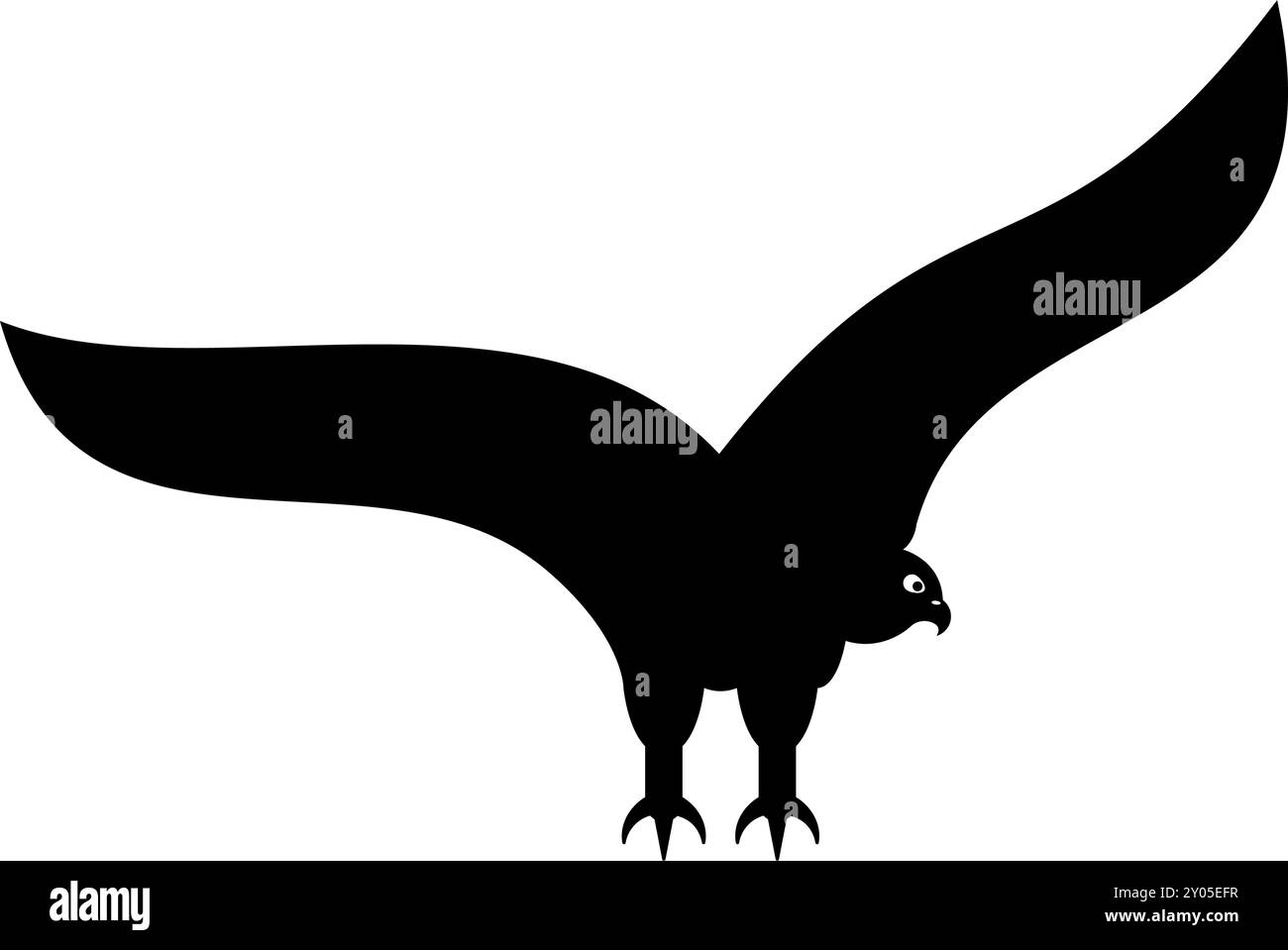 Eagle Glatze amerikanischer Vogel Silhouette Icon schwarze Farbe Vektor Illustration Bild flach Stil einfach Stock Vektor