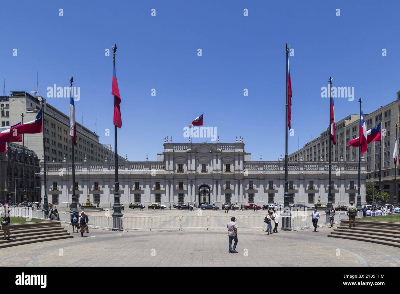 Santiago de Chile, Chile, 26. November 2015: Sitz des Präsidenten Palacio de la Moneda, Südamerika Stockfoto