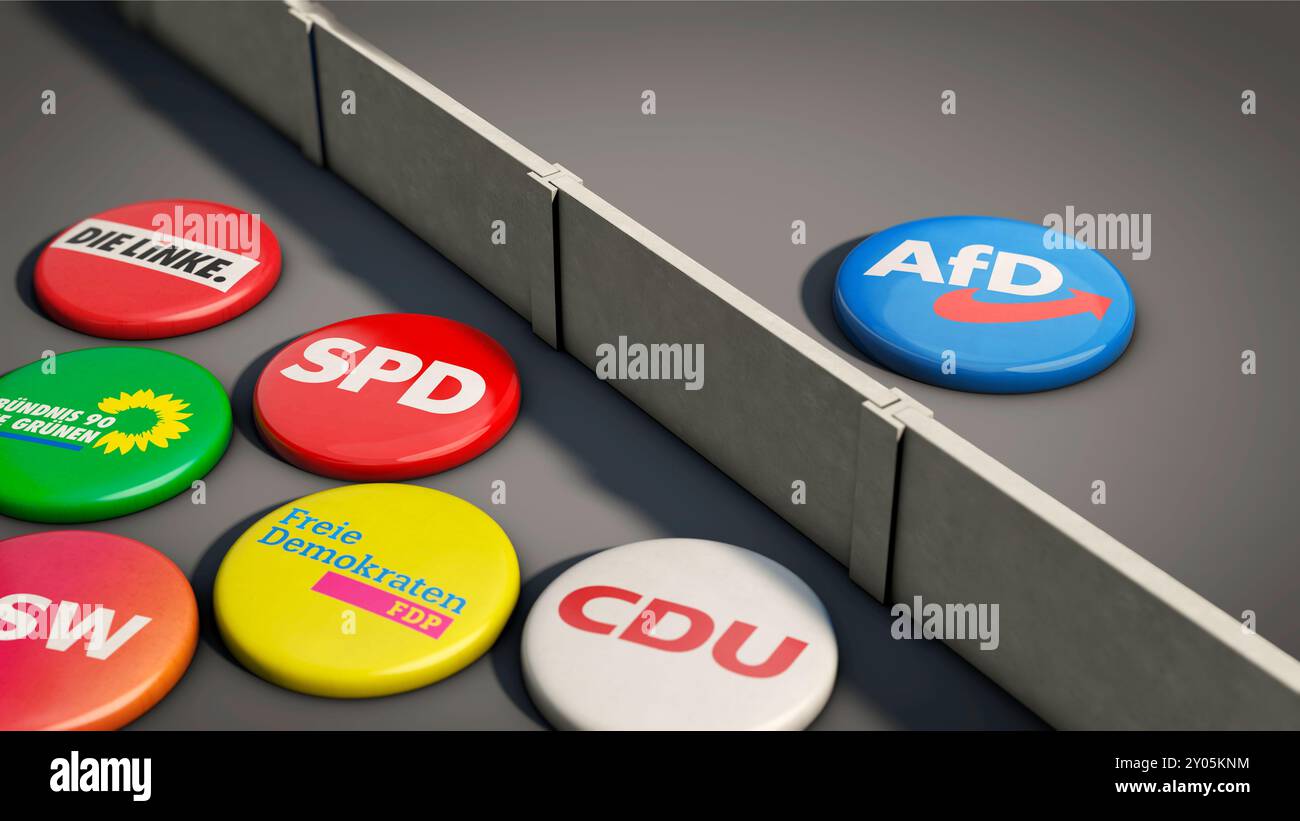 Brandmauer gegen die AfD, deutsche Parteien Stockfoto