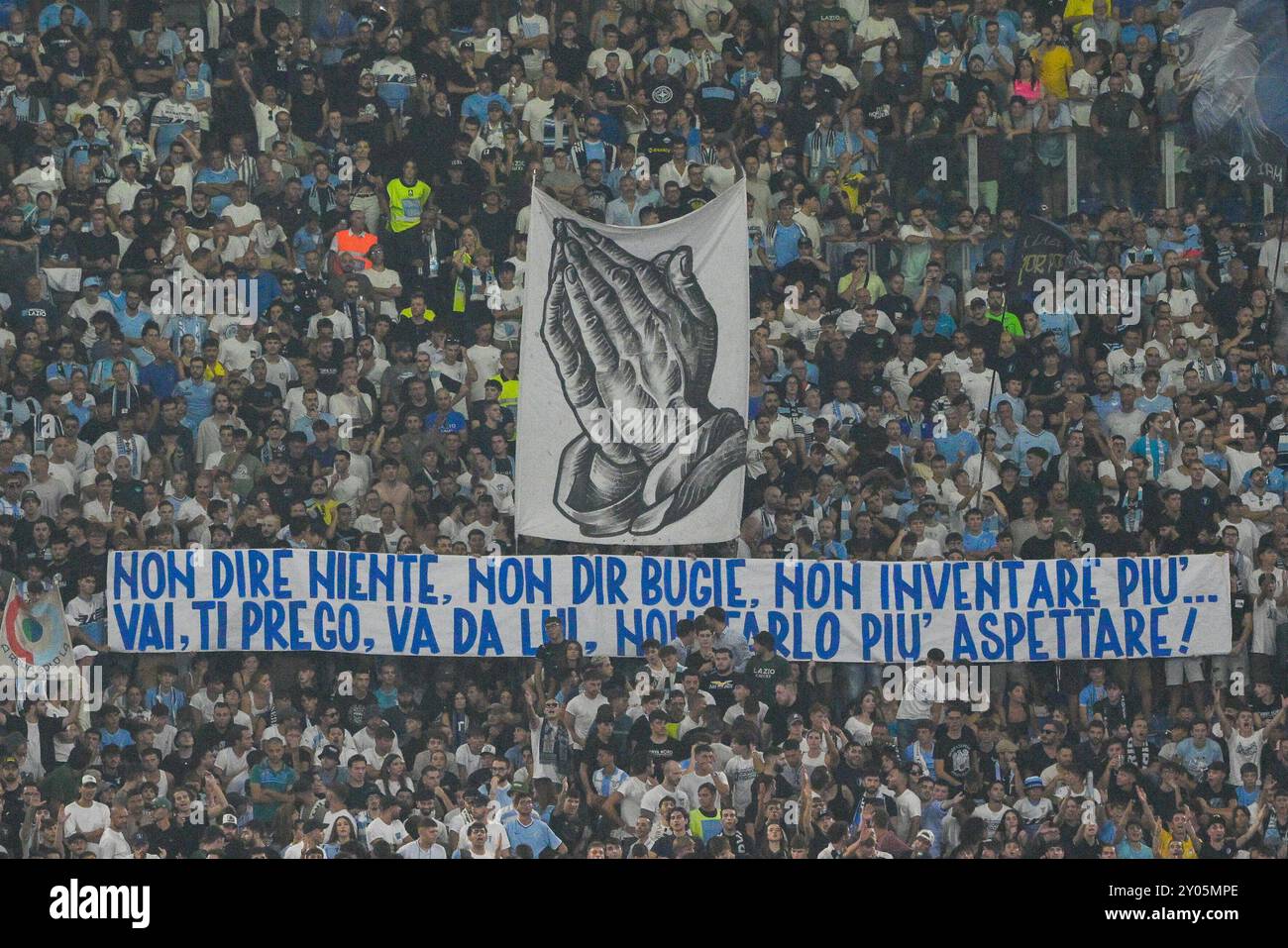 Während des Fußballspiels der Serie A Enilive zwischen der SS Lazio und dem AC Mailand im Olympiastadion Roms, Italien - Samstag, 31. August 2024. Sport - Fußball. (Foto: Fabrizio Corradetti / LaPresse) Stockfoto