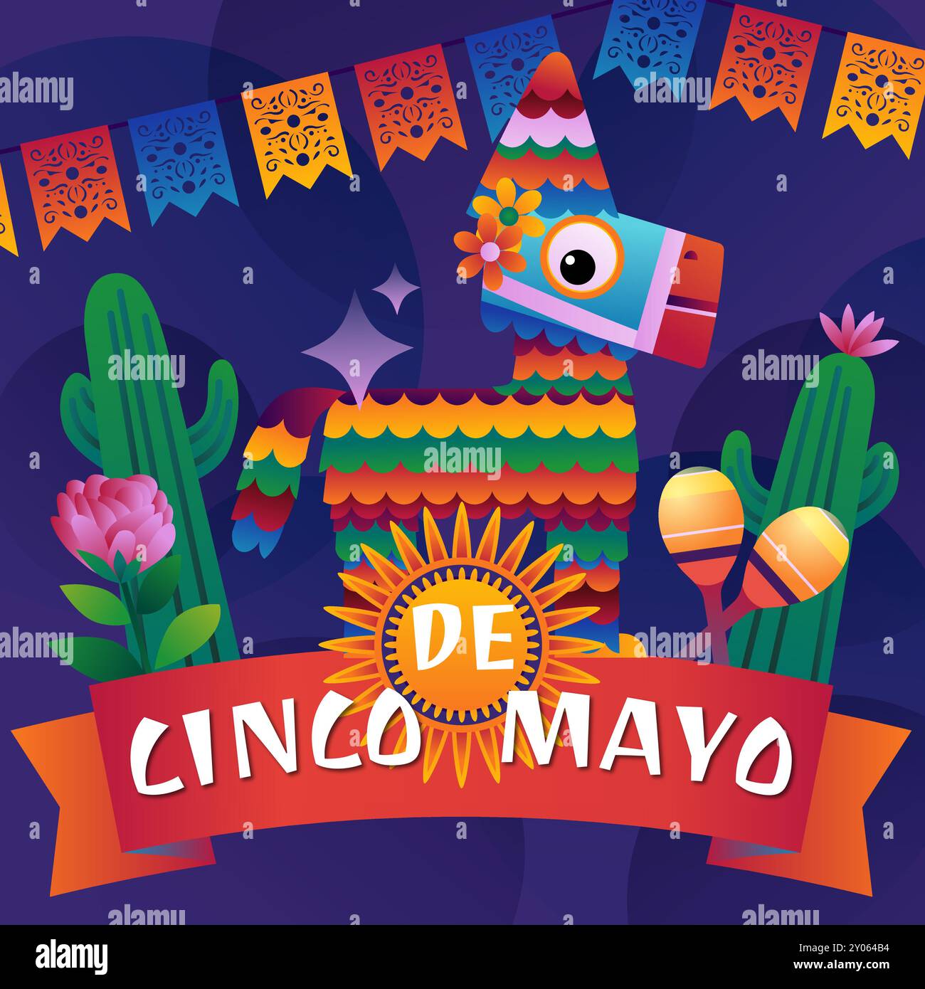 Vektorverlauf Cinco de Mayo Feier Illustration Stock Vektor