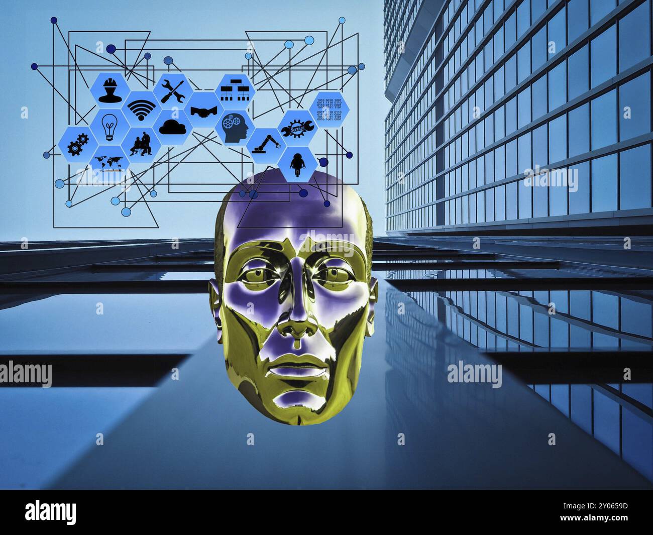 Symbol Photo, AI, AI, ChatGBT, OpenAI, Chatbot, künstliche Intelligenz, künstliche Intelligenz, IT-System, Informatik, Industrie, IT-Technologie Stockfoto