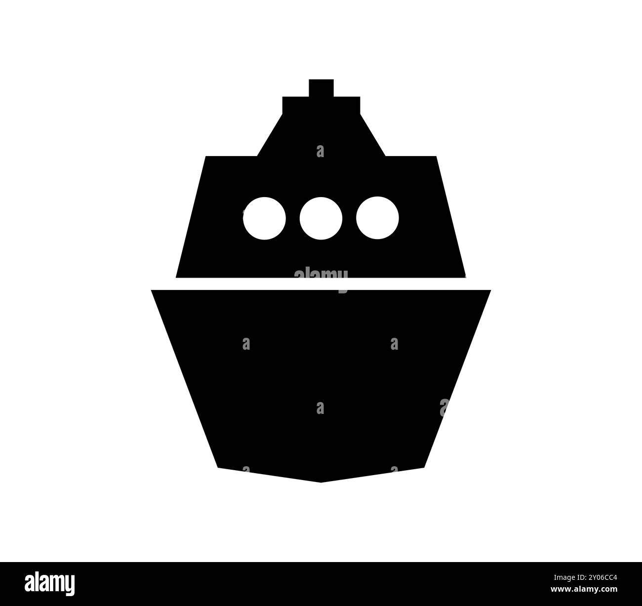 Schiffssymbol in Vektor auf weißem Hintergrund dargestellt Stockfoto