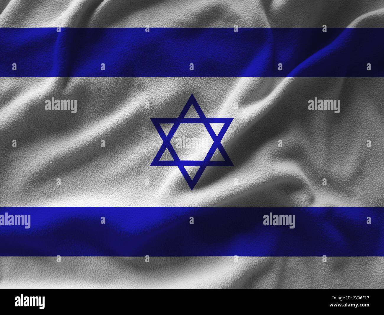 Israel-Flagge mit Textur auf einem Hintergrund Stockfoto