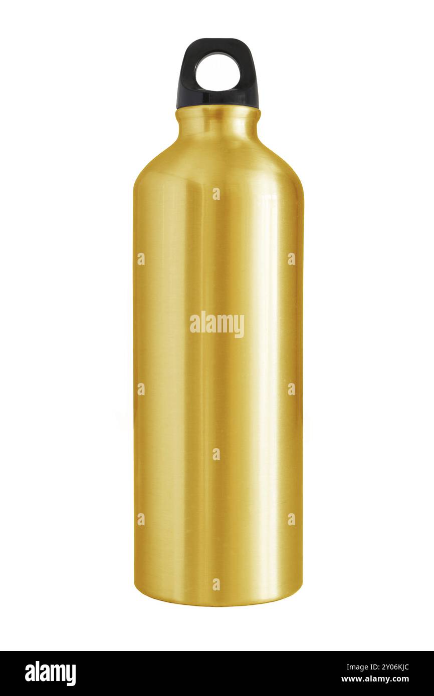 Aluminium-Flasche Wasser isolierten weißen Hintergrund Stockfoto