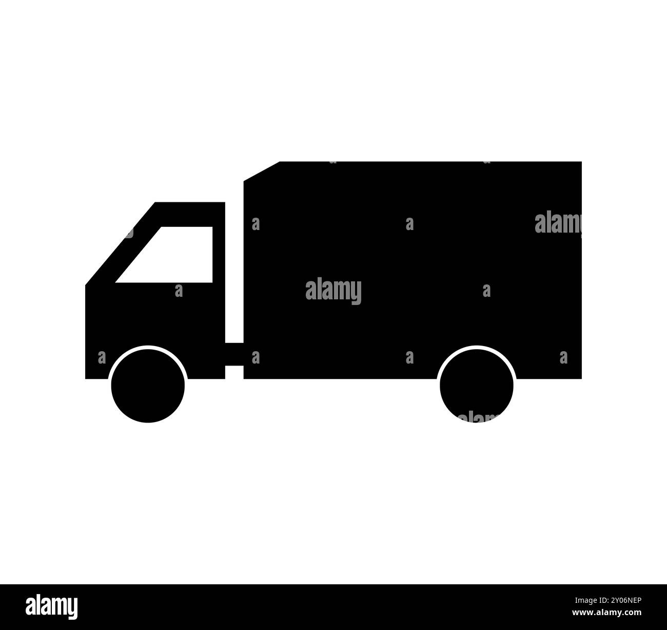 Lkw-Symbol in Vektor auf weißem Hintergrund dargestellt Stockfoto