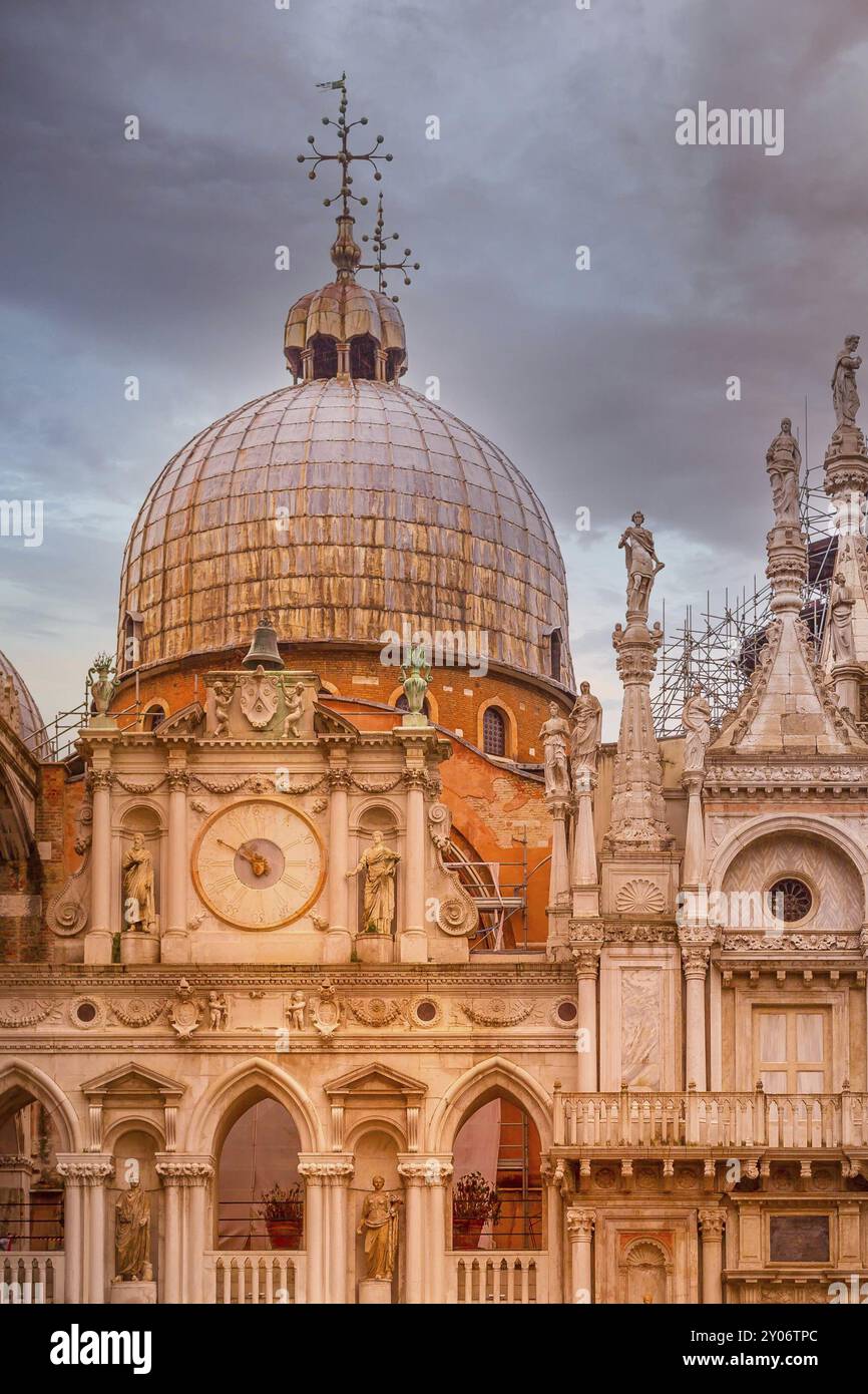 Venedig, Italien, Basilika san Marco, Blick vom Innenhof des Dogenpalastes, Europa Stockfoto