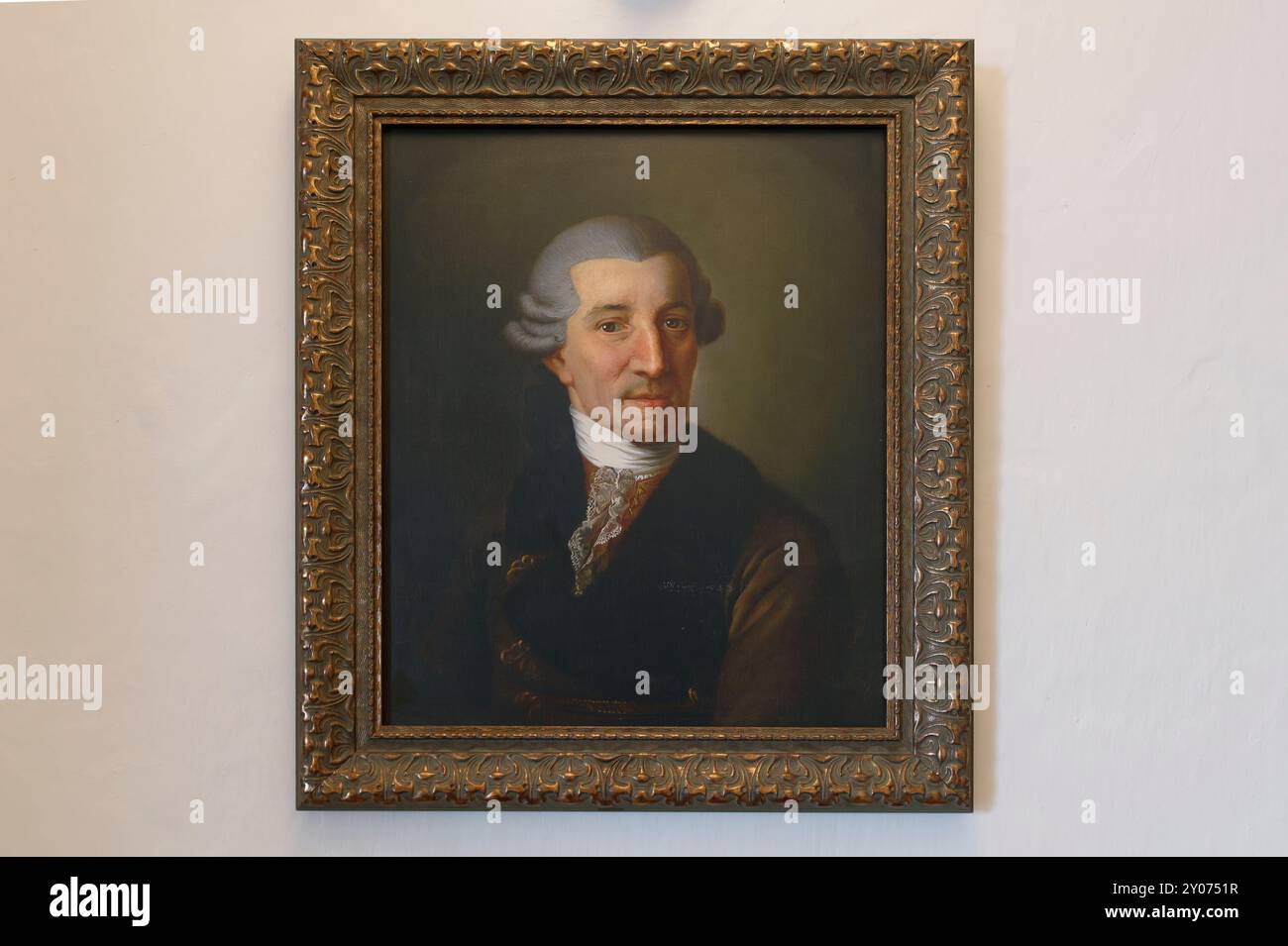 Eisenstadt, Burgenland, Österreich. Eisenstadt Bergkirche (Haydn-Kirche). Porträt Joseph Haydn Stockfoto