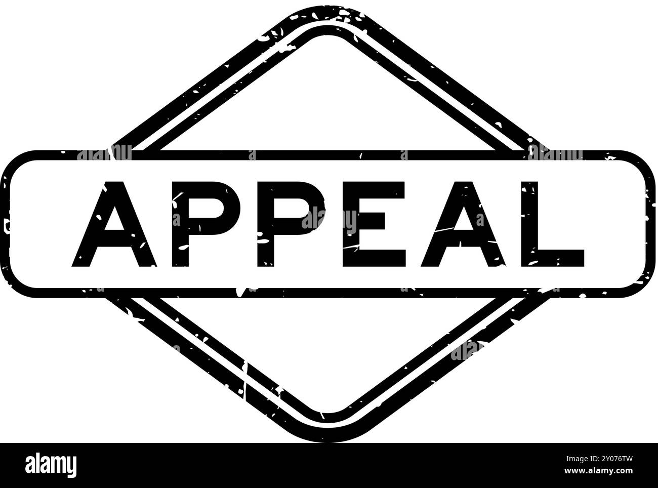 Grunge schwarz Appell Wort Gummi Siegel Stempel auf weißem Hintergrund Stock Vektor