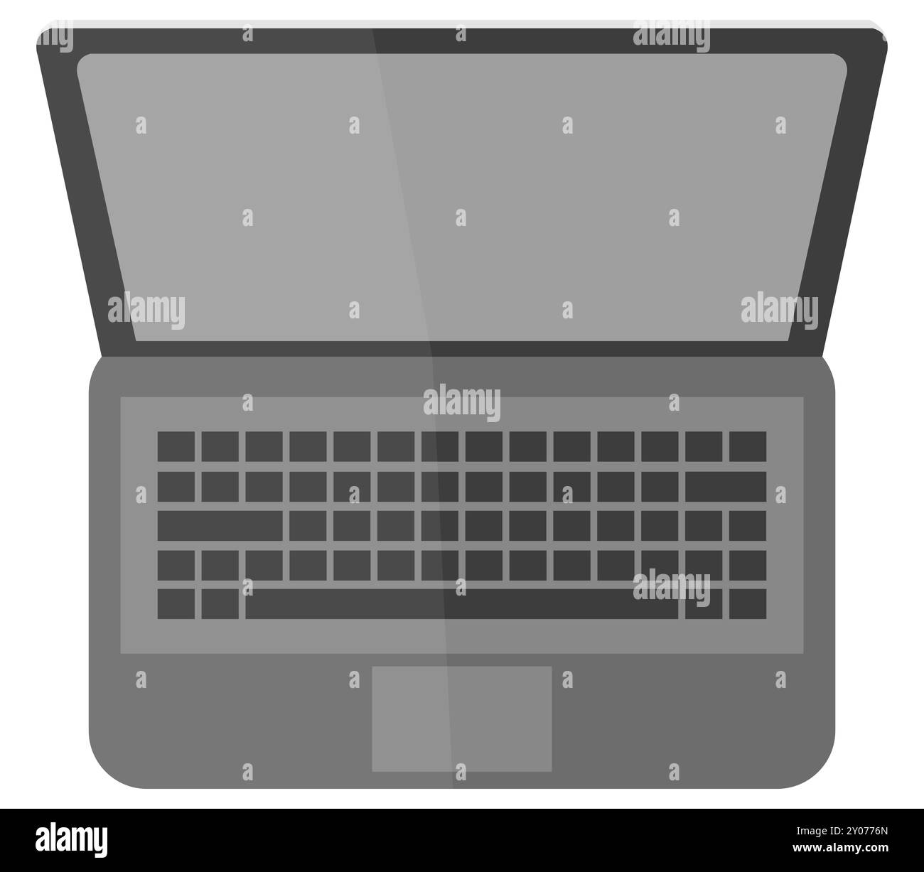 Laptop-Symbol mit Vektor auf weißem Hintergrund Stockfoto