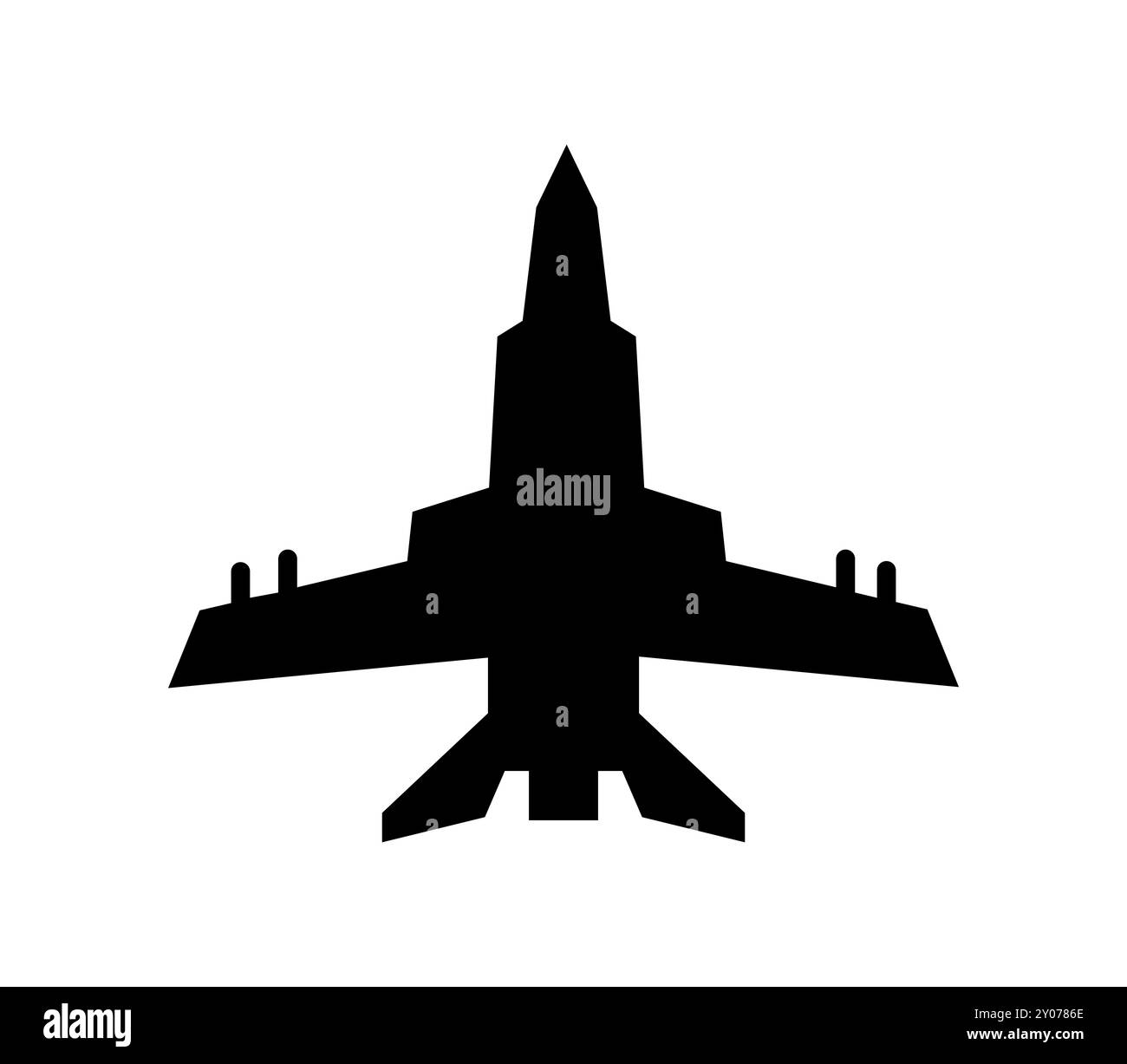 Jet-Symbol in Vektor auf weißem Hintergrund dargestellt Stockfoto