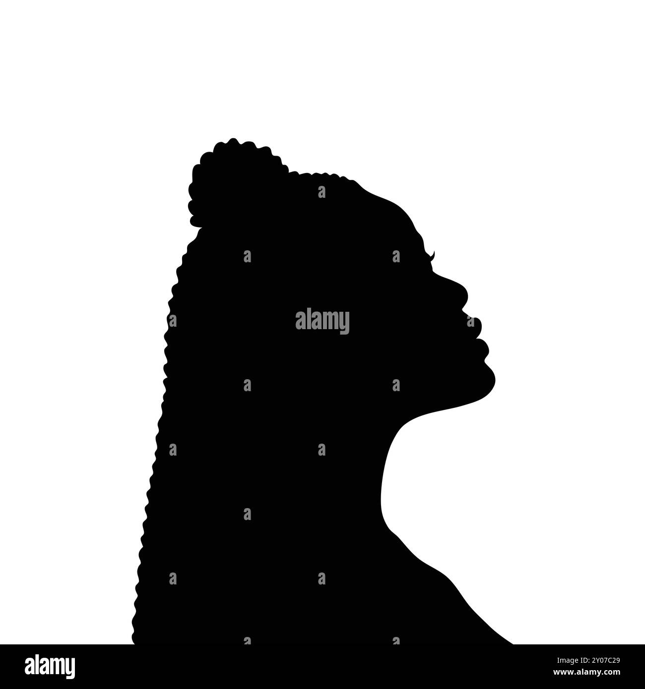 American African Woman Silhouette Stock Vektor