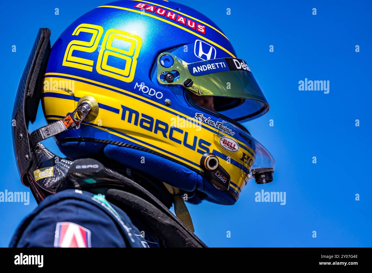 West Allis, Wi, USA. 31. August 2024. MARCUS ERICSSON (28) (SWE) aus Kumla, Schweden, bereitet sich auf die Qualifikation für die Hy-Vee Milwaukee Mile 250 auf der Milwaukee Mile in West Allis, WI vor. (Kreditbild: © Walter G. Arce Sr./ASP via ZUMA Press Wire) NUR REDAKTIONELLE VERWENDUNG! Nicht für kommerzielle ZWECKE! Stockfoto