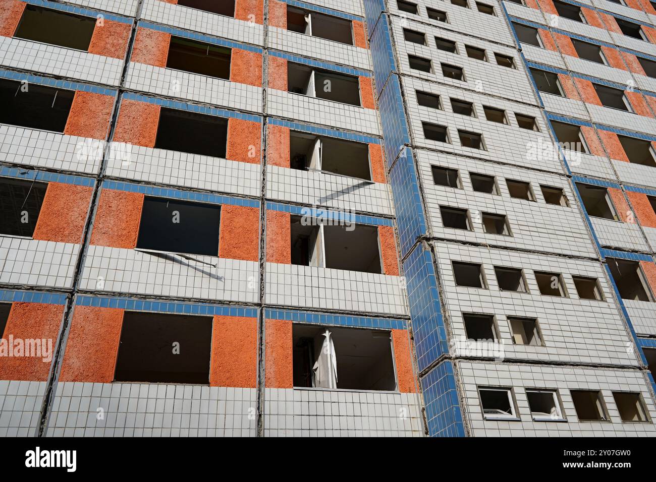 Abriss eines Wohnhauses in Magdeburg Stockfoto