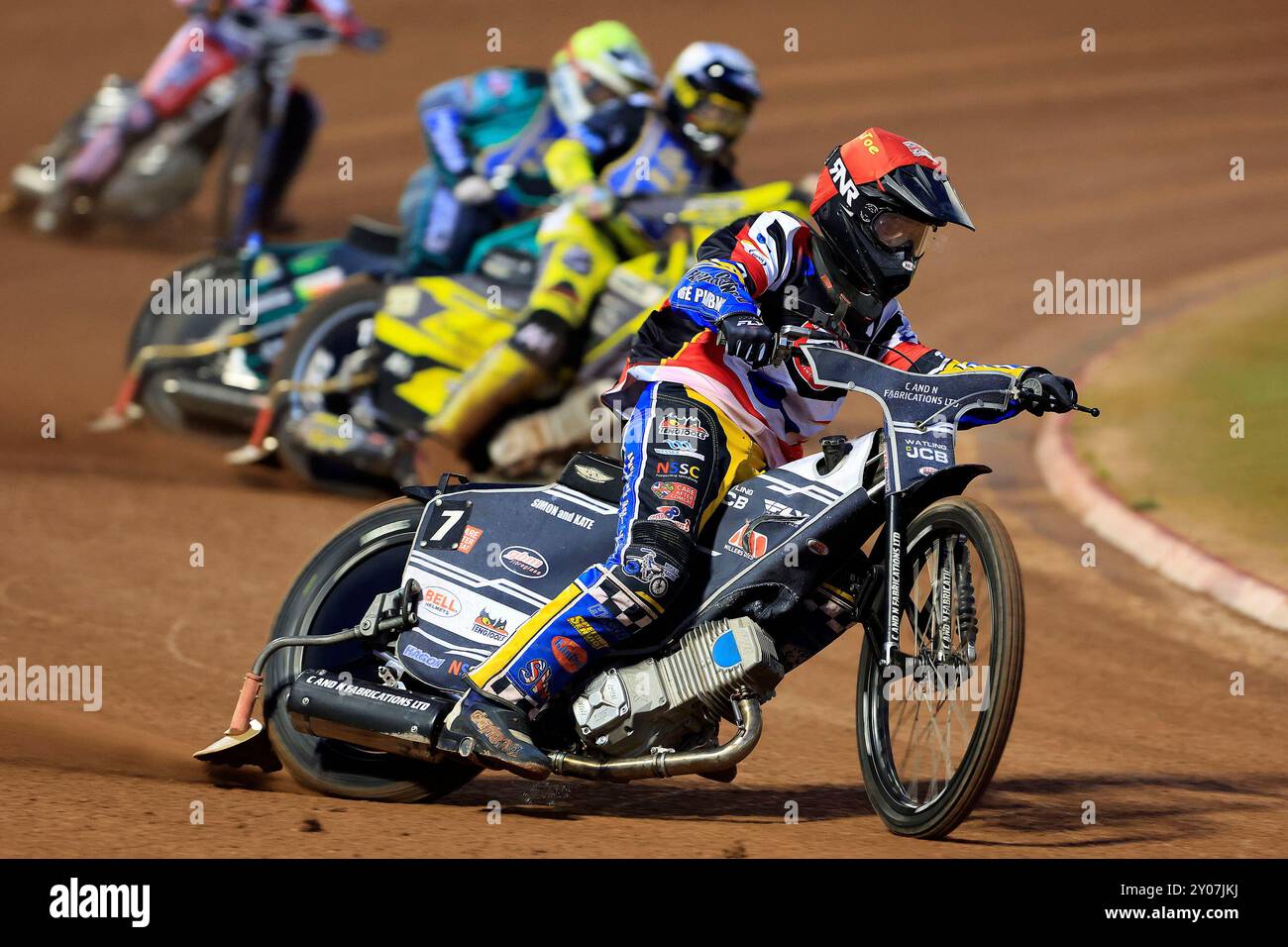 Joe Thompson (Gast) von Belle Vue „Cool Running“ Colts während des Spiels der WSRA National Development League zwischen Belle Vue Colts und der Edinburgh Monarchs Academy im National Speedway Stadium in Manchester, England, am 30. August 2024. (Foto: Thomas Edwards | MI News) Credit: MI News & Sport /Alamy Live News Stockfoto