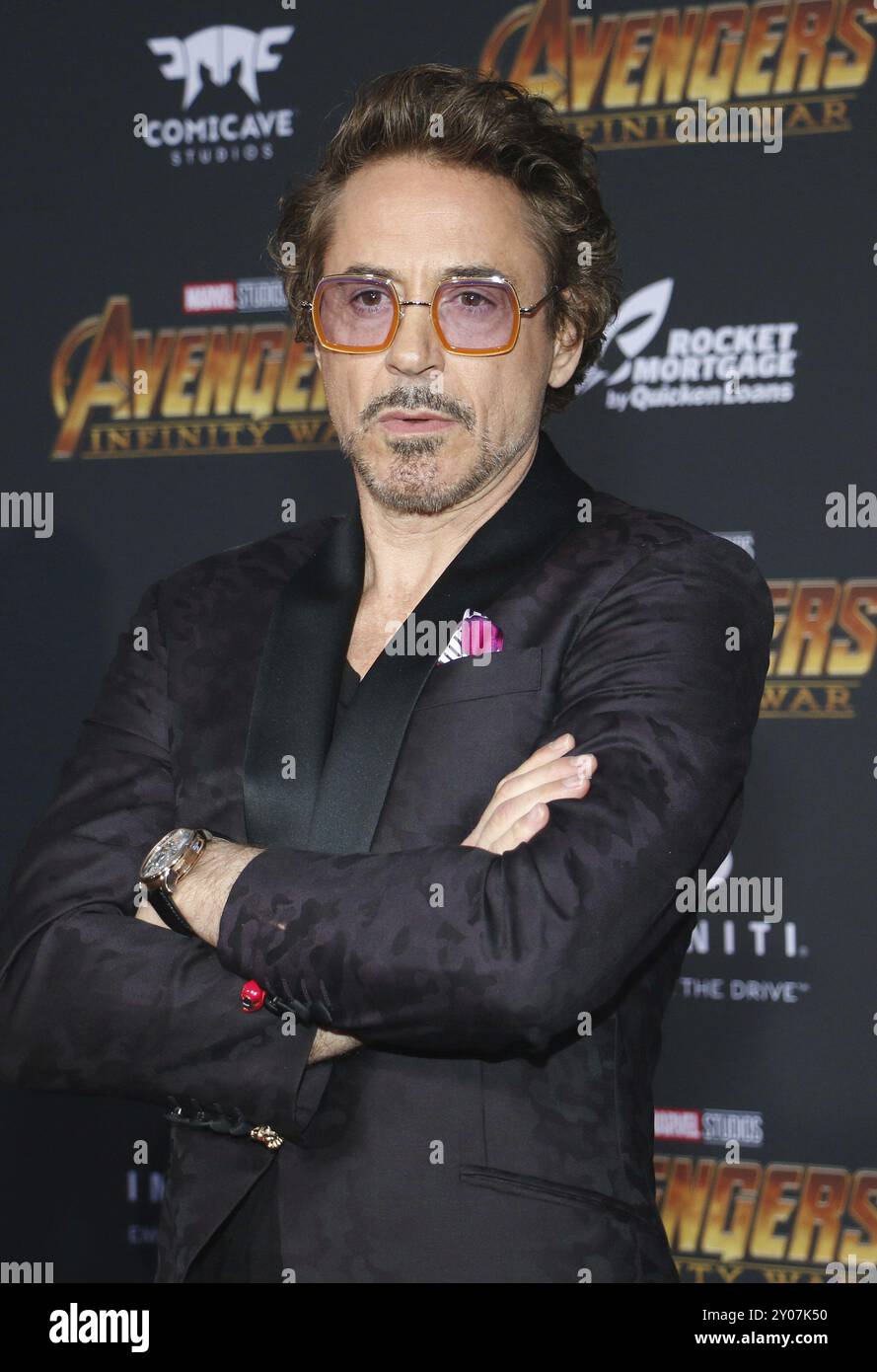 Robert Downey Jr. bei der Premiere von Disney und Marvel "Avengers: Infinity Krieg" am El Capitan Theatre in Hollywood, USA am 23. April 2018 abgehalten Stockfoto