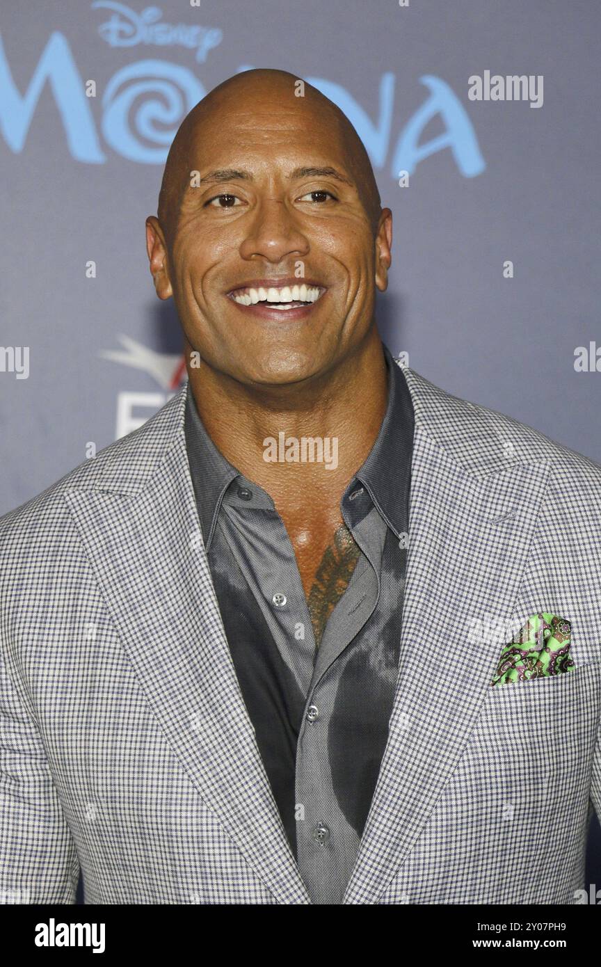 Dwayne Johnson bei der AFI FEST 2016 Premiere von „Moana“, die am 14. November 2016 im El Capitan Theatre in Hollywood stattfand Stockfoto