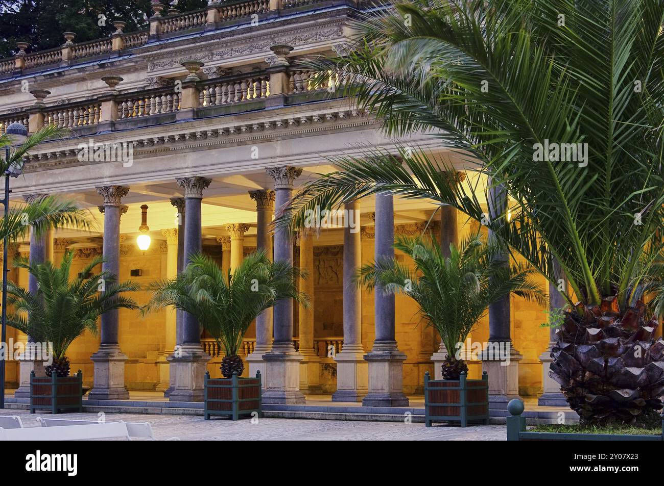 Karlovy Vary Mill Collonade Night, Karlovy Vary Mill Collonade Night 04 Stockfoto