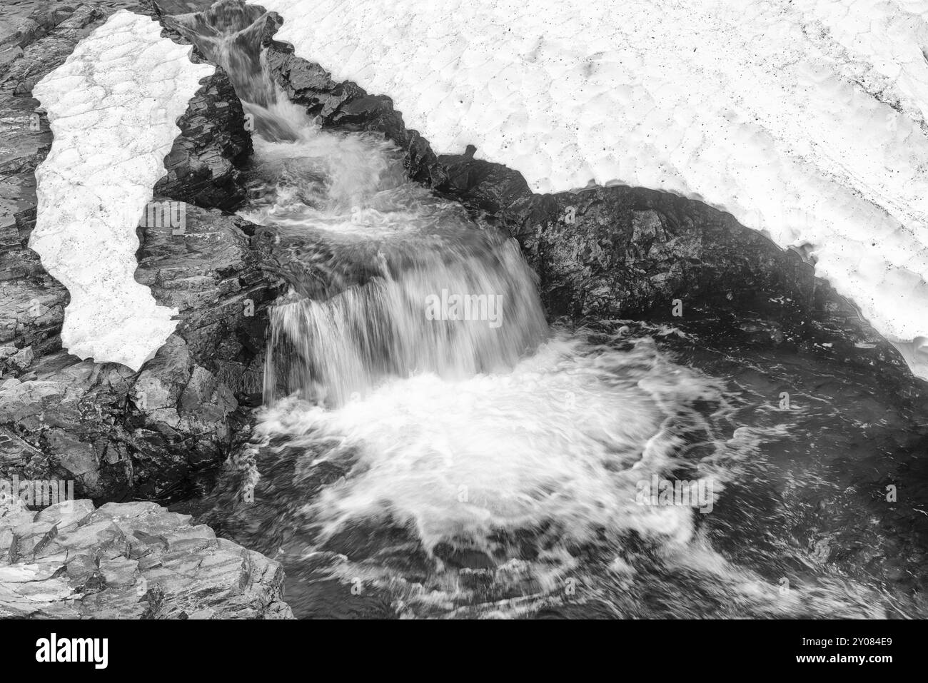 Fluss in den Abisko-Alpen, Norrbotten, Lappland, Schweden, Juli 2013, Europa Stockfoto