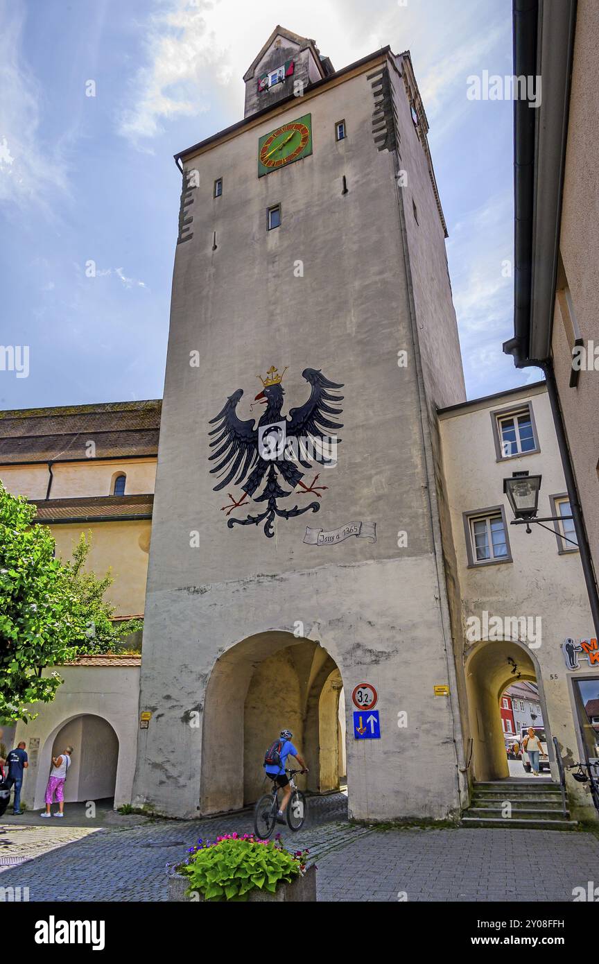 Das Wassertor von 1368, Isny, Baden-Württemberg, Deutschland, Europa Stockfoto