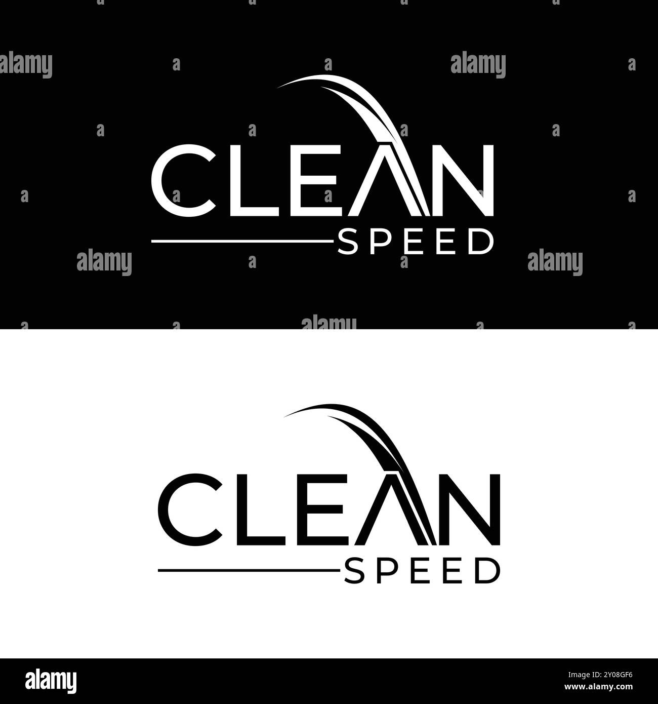 Clean Speed Mit Gefedertem Wortzeichen-Logo Stock Vektor