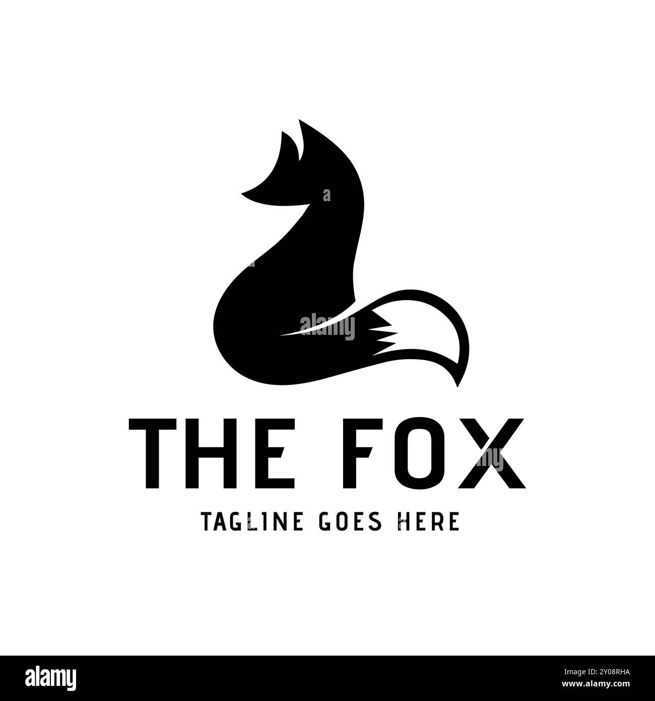 Das minimalistische und moderne Fuchs-Silhouette-Design kann für Technologieunternehmen, Modemarken oder kreative Dienstleistungen verwendet werden. Stock Vektor