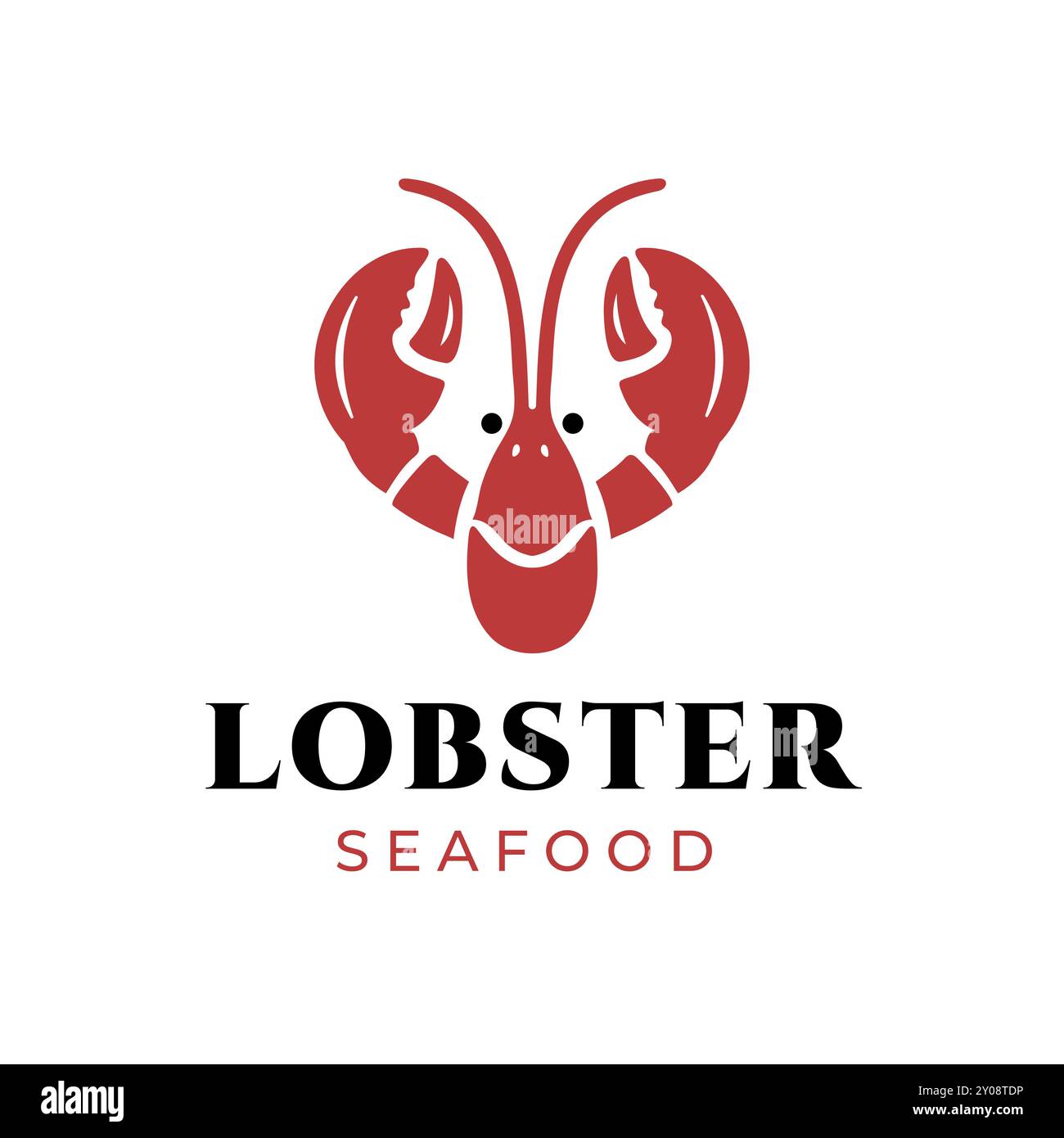 Lobster Haven Fine Dining Meeresfrüchte dieses Logo eignet sich für Restaurants oder Unternehmen, die sich auf Meeresfrüchte, insbesondere Hummer, spezialisiert haben. Stock Vektor