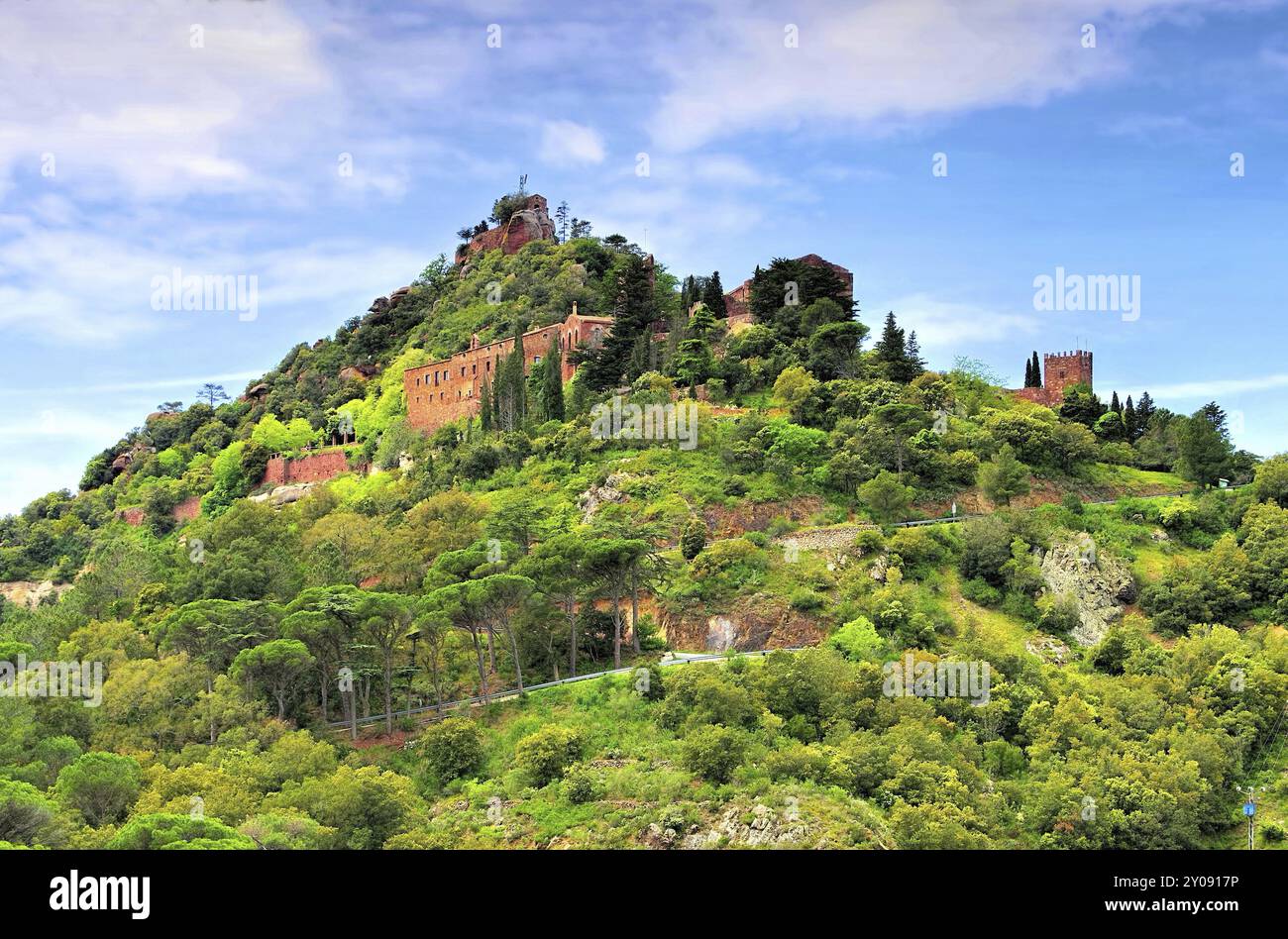 Castell d Escornalbou in Katalonien, Spanien, Castell d Escornalbou, Katalonien in Spanien, Europa Stockfoto