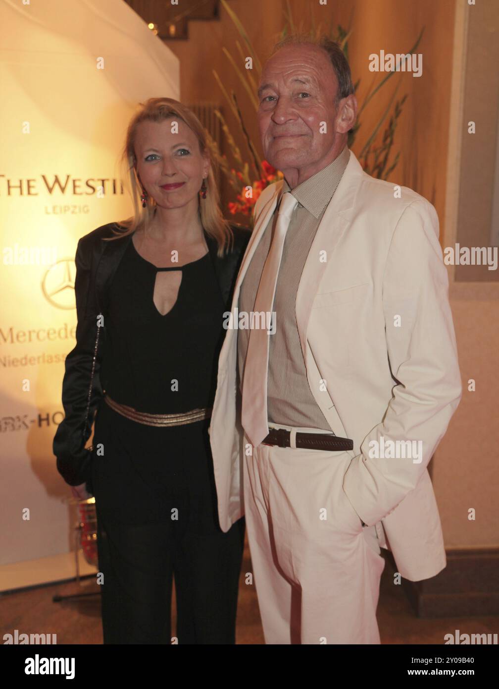 Schauspieler Michael Mendl und Freundin Gesine Friedmann 7. GRK Golf Charity Masters 2014 Leipzig, Schauspieler Michael Mendl und Freundin Gesine Friedmann 7 Stockfoto