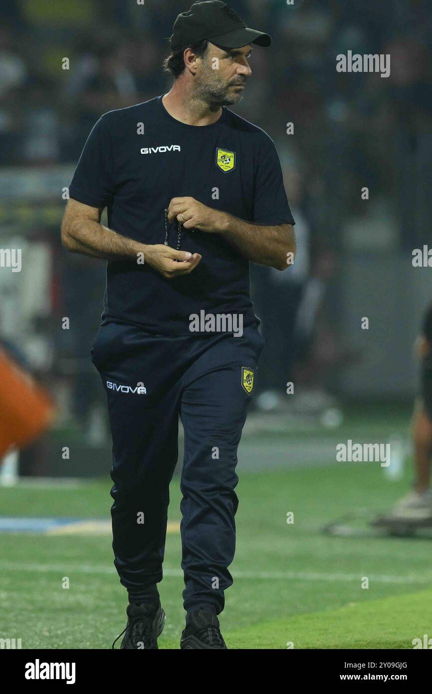 Guido Pagliuca von SS Juve Stabia während der Fußball-BKT zwischen Frosinone Calcio und UC Sampdoria im Benito Stirpe Stadium Stockfoto