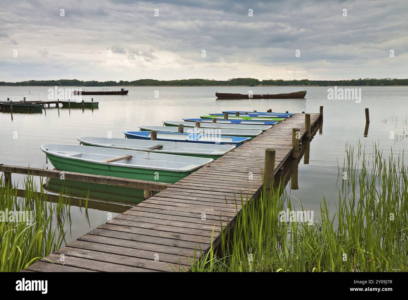 Boote auf dem See Stockfoto