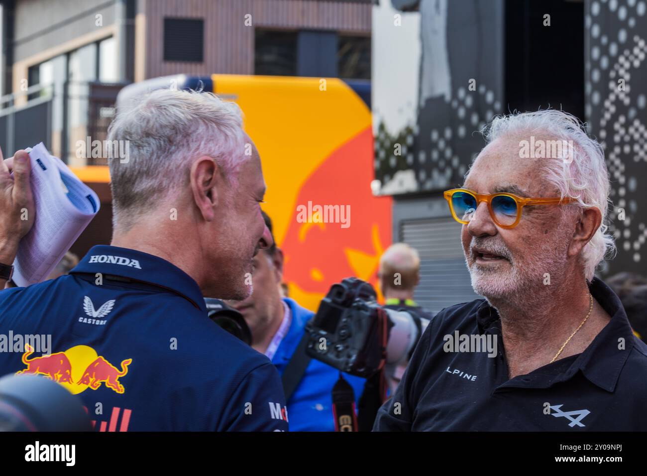 Autodromo di Monza, Monza, Italien. 1. September 2024; Flavio Briatore im Fahrerlager während des Grand Prix der Formel 1. Credit: Jay Hirano/AFLO/Alamy Live News Stockfoto
