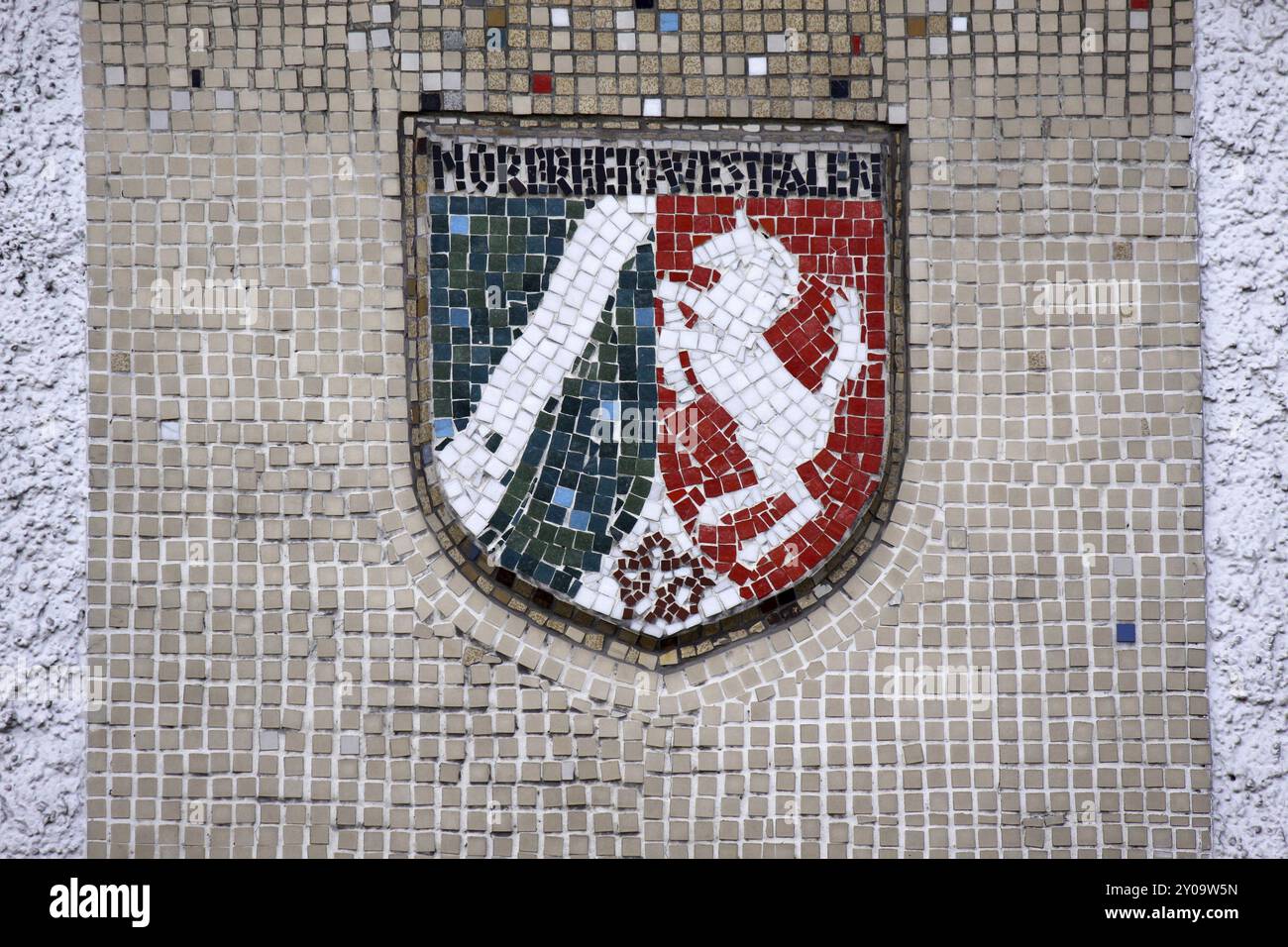 Nordrhein-Westfalen Wappen beim Finanzamt Lemgo Stockfoto