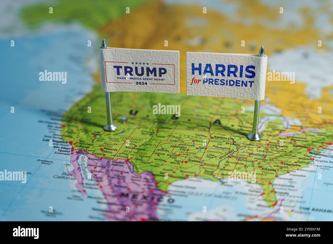 Washington, DC - 1. September 2024: US-Präsidentschaftswahlen. Donald Trump gegen Kamala Harris. Demokraten gegen Republikaner. Hochwertige Fotos Stockfoto