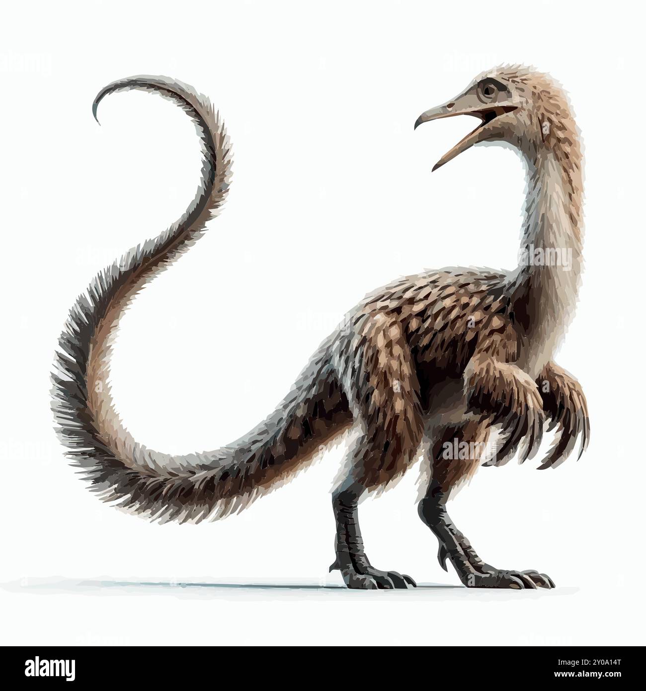 Gallimimus- der Pflanzenfresser mit der Geschwindigkeit eines Raubtiers. Stock Vektor