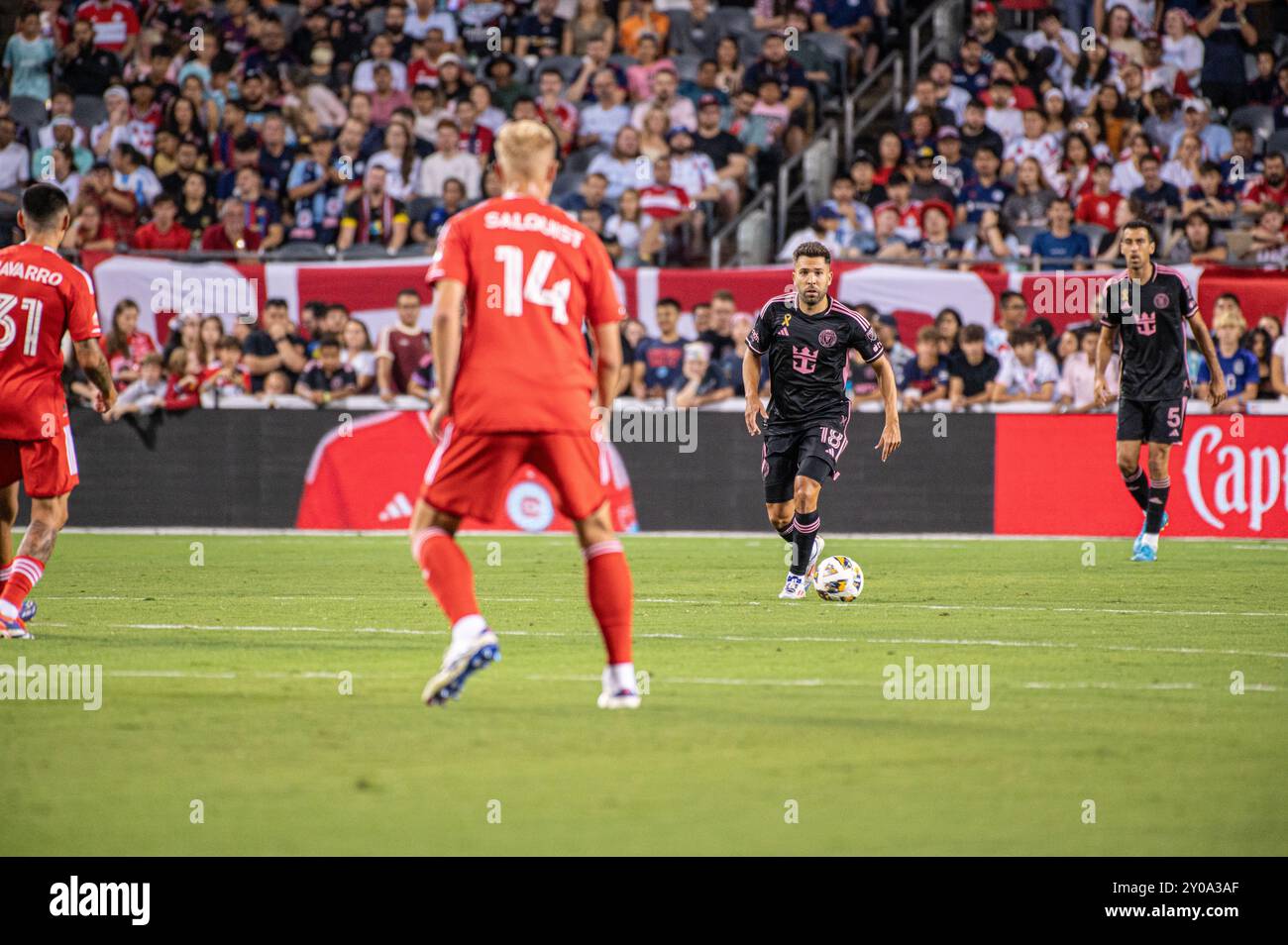 08-31-2024 MLS Chicago Fire FC gegen Inter Miami CF Spiel Soldier Field, Chicago Stockfoto