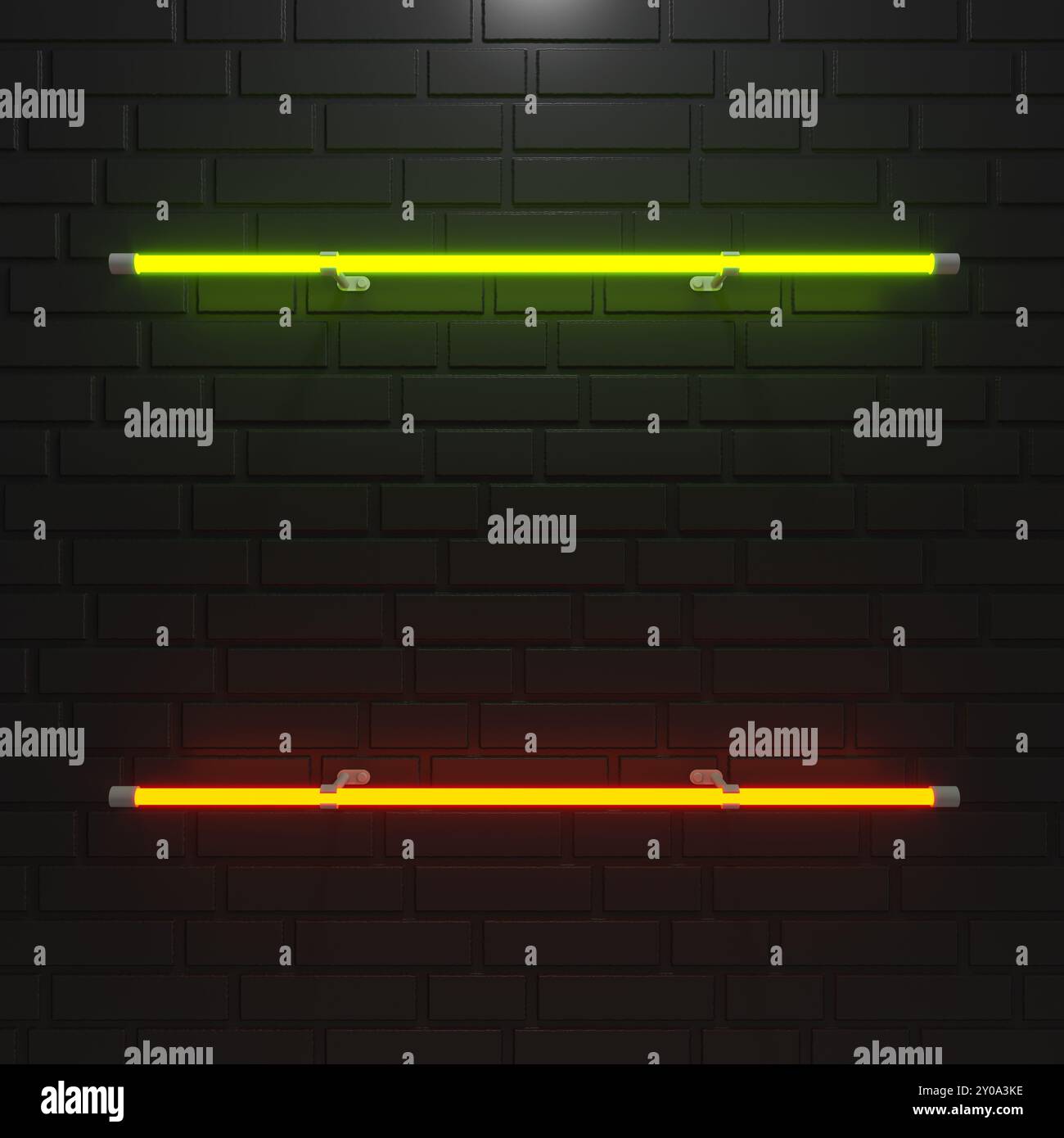 Abstrakte mehrfarbige Neonlichtlinien. 3D Abbildung. Stockfoto