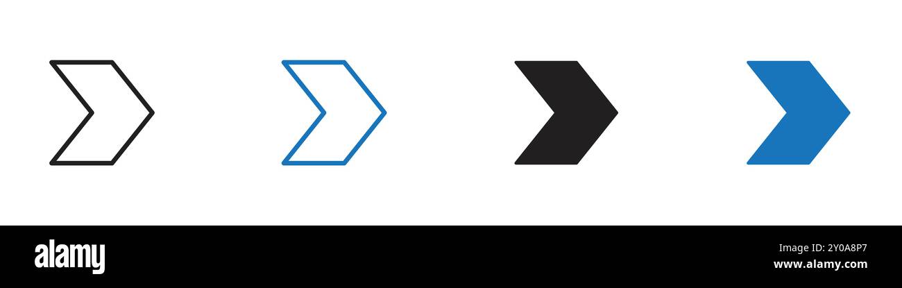 Pfeilsymbol Linearvektorgrafik Zeichen oder Symbolsatz für Web-App-ui Stock Vektor