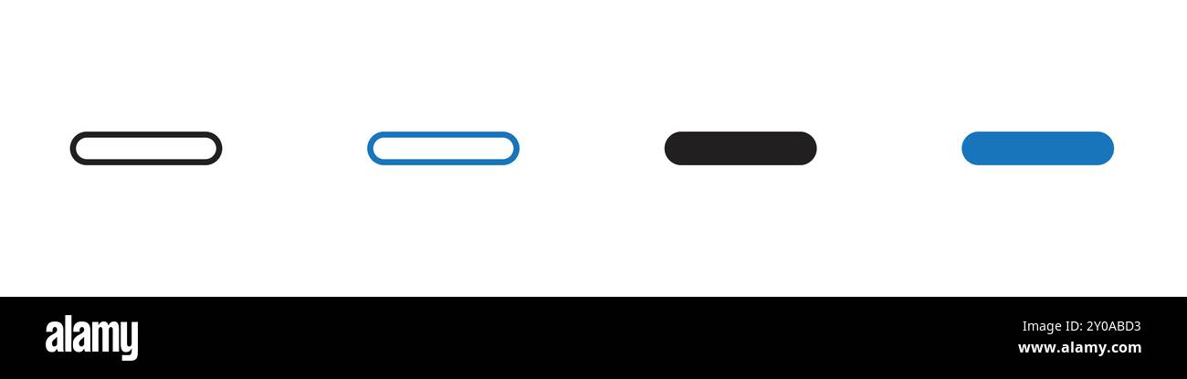 Subtrahiertes Symbol lineares Vektorgrafikzeichen oder Symbolsatz für Web-App-ui Stock Vektor