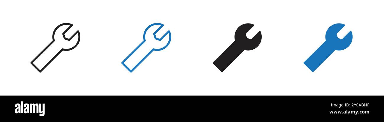 Schlüsselsymbol Linearvektorgrafik oder Symbolsatz für Web-App-ui Stock Vektor