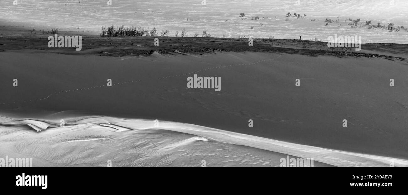 Skifahrer im Visttasvaggi-Tal (Vistasdalen), Kebnekaisefjaell, Norrbotten, Lappland, Schweden, März 2013, Europa Stockfoto