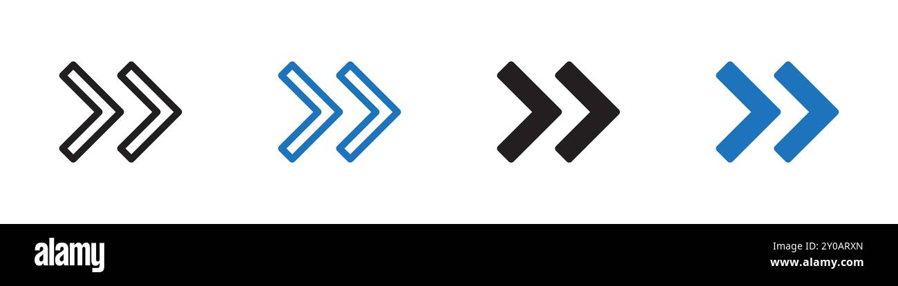 Pfeilsymbol Linearvektorgrafik Zeichen oder Symbolsatz für Web-App-ui Stock Vektor