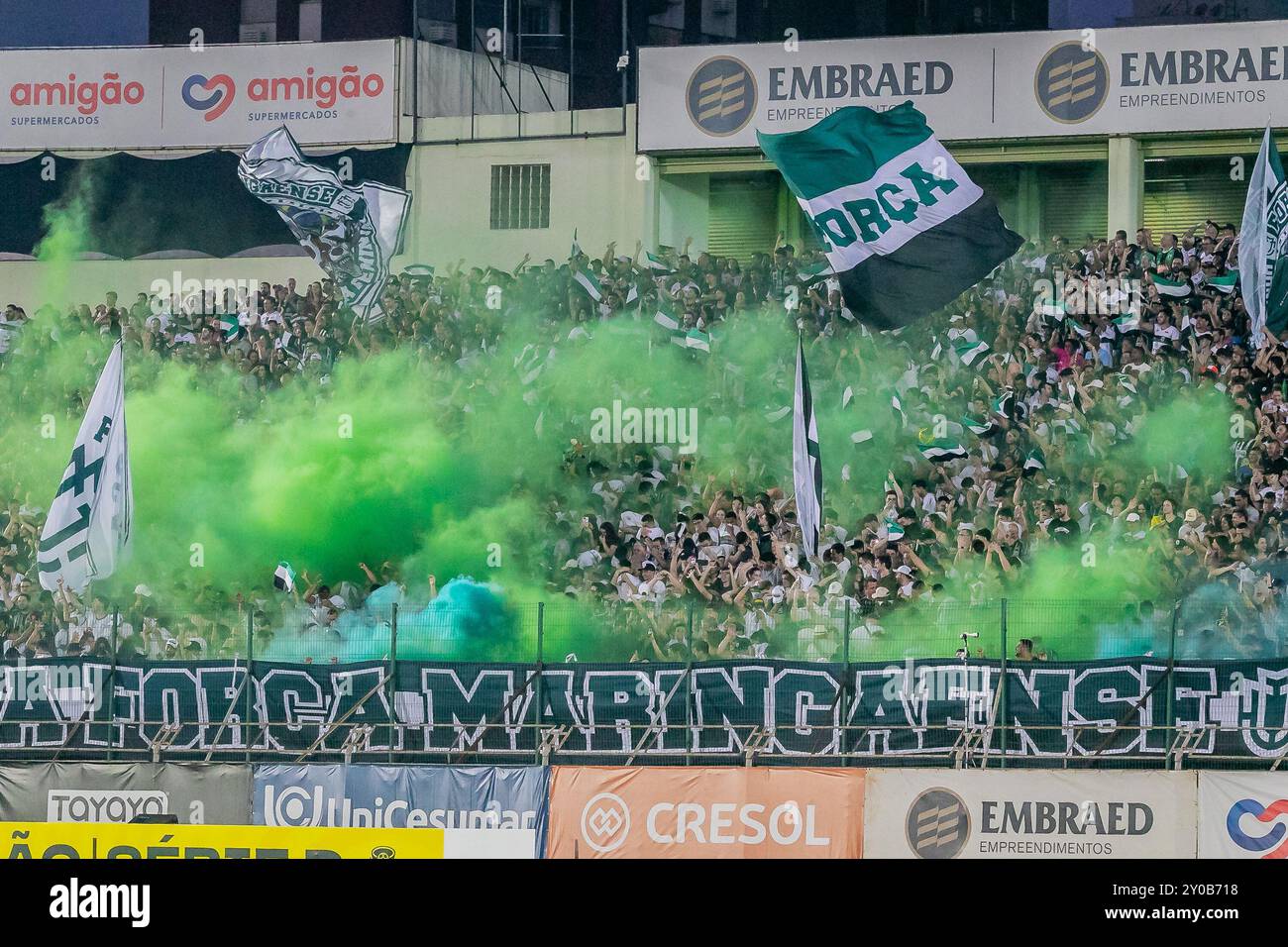 PR - MARINGA - 09/01/2024 - BRASILIANISCHE D 2024, MARINGA x INTER DE LIMEIRA - Fans während des Spiels zwischen Maringa und Inter de Limeira im Willie Davids Stadion für die brasilianische D 2024 Meisterschaft. Foto: Fernando Teramatsu/AGIF Stockfoto