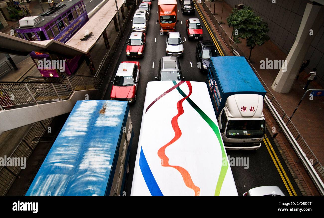 Verkehr in Hong Kong. Stockfoto